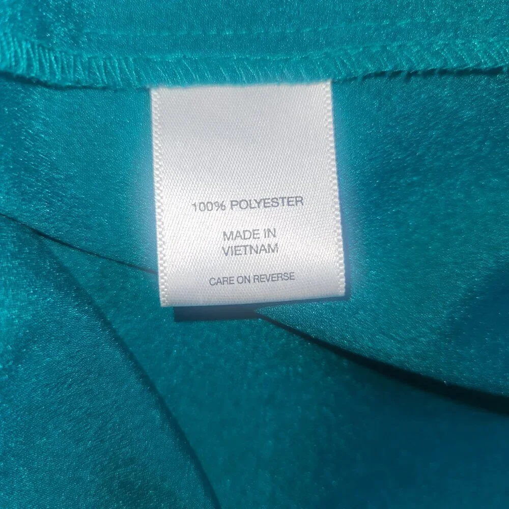 New York & Company Teal Green Sleeveless Blouse Medium Half-Button Shell - Picture 9 of 12